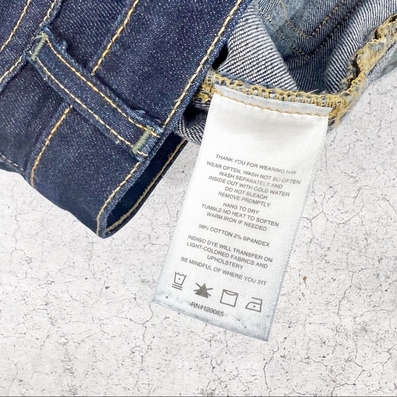 Imogene + Willie Lucy Dark Wash Mid Rise Jeans Stretchy Skinny Blue Size 25R - Picture 5 of 9